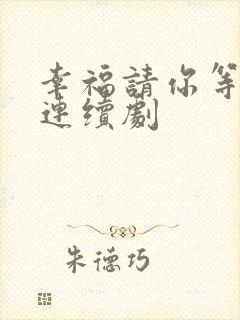 幸福请你等等我连续剧