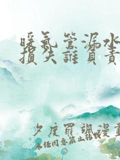 暖气管漏水楼下损失谁负责