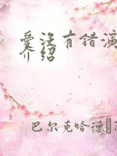 爱没有错演员表介绍