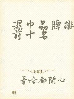 湿巾品牌排行榜前十名