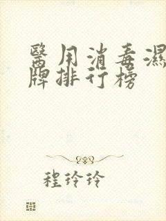 医用消毒湿巾品牌排行榜