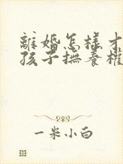 离婚怎样才能把孩子抚养权给对方