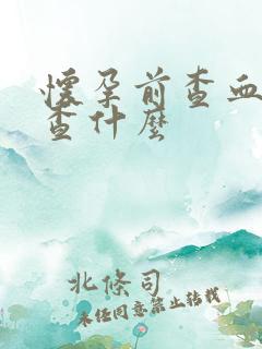 怀孕前查血主要查什么