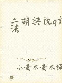 二胡梁祝g调指法