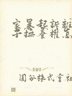 家暴起诉离婚孩子抚养权怎么判