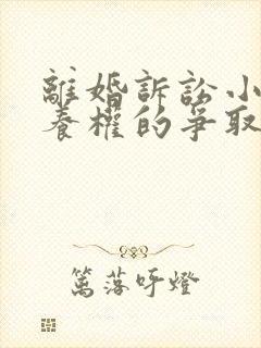 离婚诉讼小孩抚养权的争取