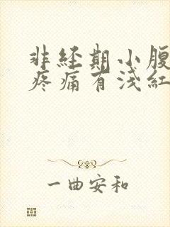 非经期小腹坠胀疼痛有浅红色出血