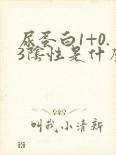 尿蛋白1+0.3阴性是什么意思