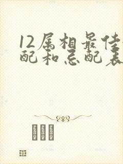 12属相最佳婚配和忌配表