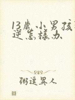 13岁小男孩叛逆怎样办