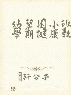 幼儿园小班第一学期健康教育教学计划