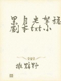 黑月光拿稳be剧本txt小