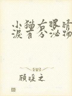 小猫右眼睛流眼泪有分泌物怎么回事