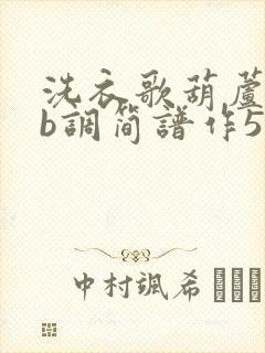洗衣歌葫芦丝降b调简谱作5音