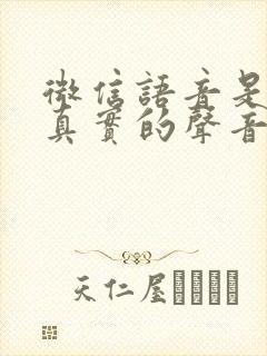 微信语音是自己真实的声音吗