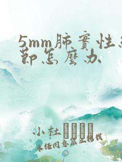 5mm肺实性结节怎么办