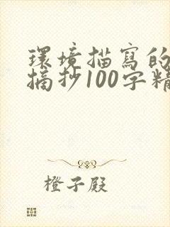 环境描写的段落摘抄100字精选