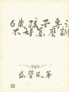 6岁孩子专注力不好怎么训练