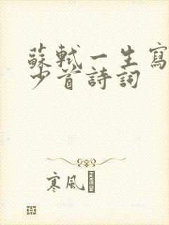 苏轼一生写了多少首诗词