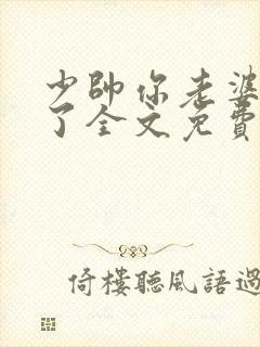 少帅你老婆又跑了全文免费阅读了