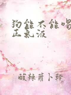 狗能不能喝藿香正气液