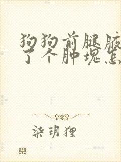 狗狗前腿腋下长了个肿块怎么办