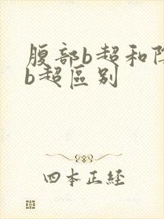 腹部b超和阴道b超区别