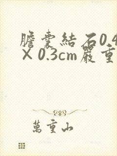 胆囊结石0.4×0.3cm严重吗