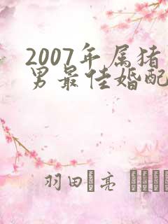 2007年属猪男最佳婚配