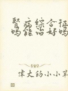 肾病综合征严重吗能治好吗