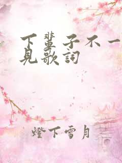 下辈子不一定遇见歌词