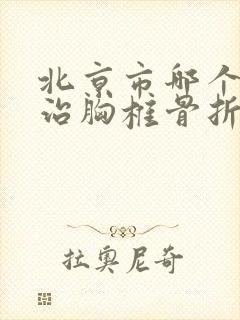 北京市哪个医院治胸椎骨折最好