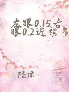 左眼0.15右眼0.2近视多少度
