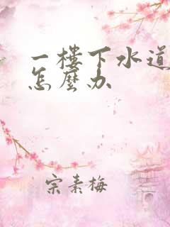 一楼下水道总堵怎么办