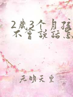 2岁3个月孩子不会说话怎么办