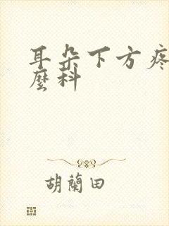 耳朵下方疼挂什么科