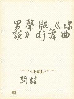 男声版《你怎么说》dj舞曲