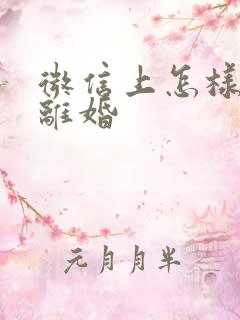 微信上怎样起诉离婚