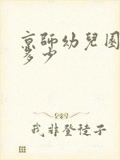 京师幼儿园学费多少