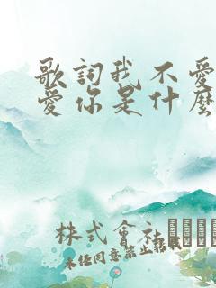 歌词我不爱你谁爱你是什么歌