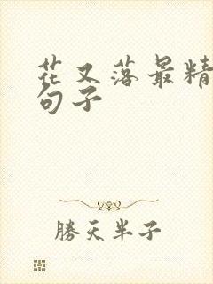 花又落最精辟的句子