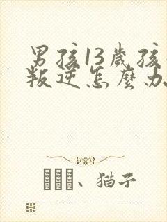 男孩13岁孩子叛逆怎么办