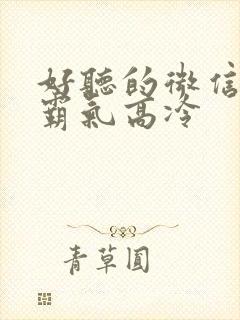 好听的微信名女霸气高冷