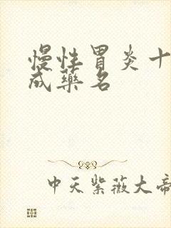 慢性胃炎十大中成药名