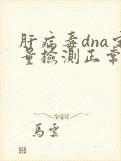 肝病毒dna定量检测正常值