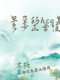 早孕的hcg是多少正常值是多少