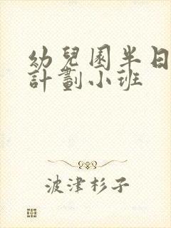 幼儿园半日活动计划小班