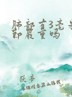 肺部有3毫米结节严重吗