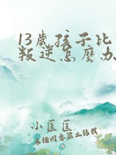 13岁孩子比较叛逆怎么办