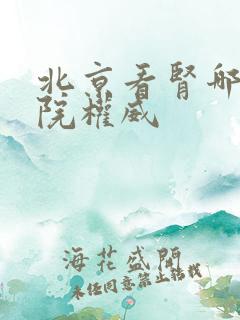 北京看肾哪家医院权威